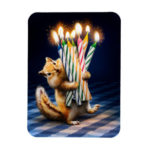 Chipmunk Birthday Candles Magnet