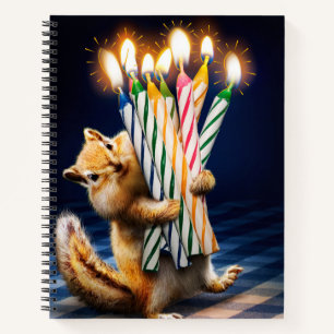 Chipmunk Birthday Candles Notebook