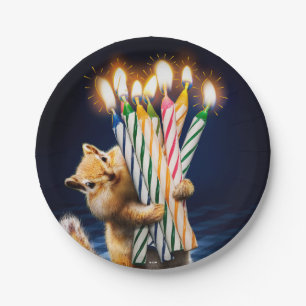 Chipmunk Birthday Candles Paper Plates