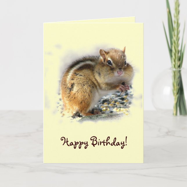 Chipmunk Birthday Card (Front)