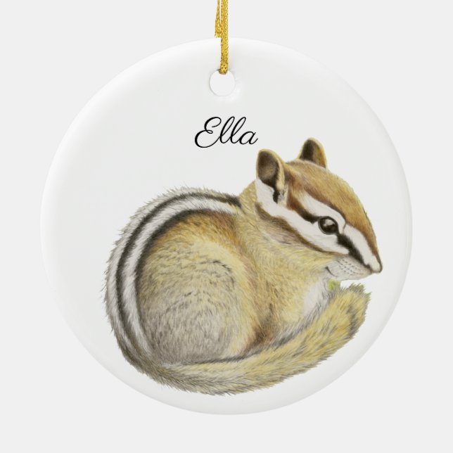 Chipmunk Ceramic Ornament (Back)