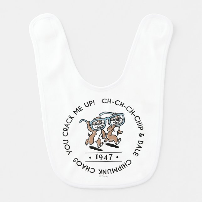 Chipmunk Chaos Crew Baby Bib (Front)