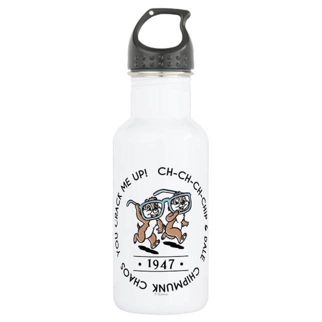 Chipmunk Chaos Crew Stainless Steel Water Bottle (Front)