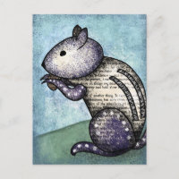 Chipmunk Chomps A Nut Postcard