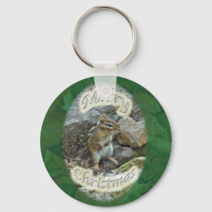 Chipmunk  Christmas Items Keychain
