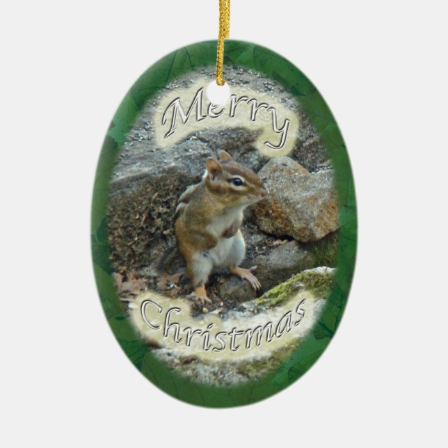 Chipmunk  Christmas Ornament (Front)