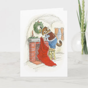 Chipmunk Christmas Stocking card