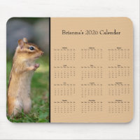 Chipmunk - Customizable full year 2026 calendar