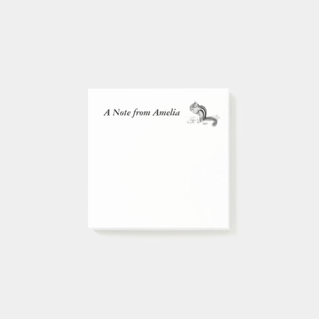 Chipmunk Customizable Post-it Notes (Front)