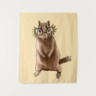 Chipmunk Cute Rodent Animal Hippie Tapestry