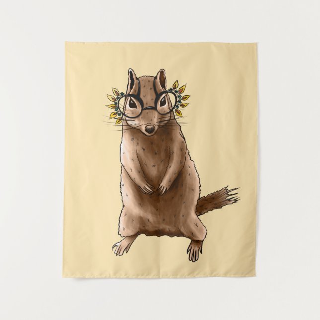 Chipmunk Cute Rodent Animal Hippie Tapestry (Front)
