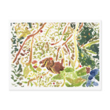 Chipmunk eating a berry postcard