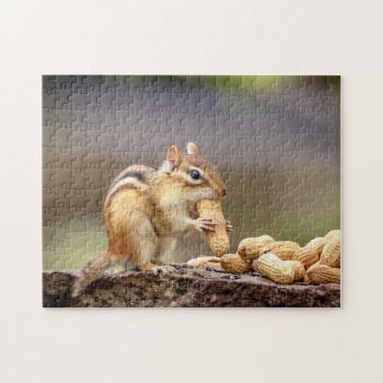 Chipmunk Eating A Peanut Jigsaw Puzzle by debscreative at Zazzle