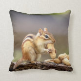 Chipmunk Stuffing His Face Throw Pillow