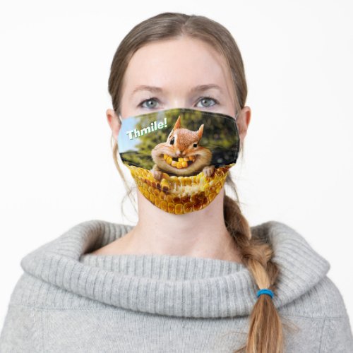 Chipmunk Eating Corn Adult Cloth Face Mask