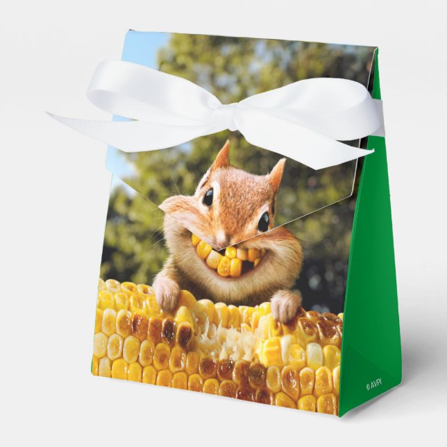 Chipmunk Eating Corn Favor Boxes (Front Side)