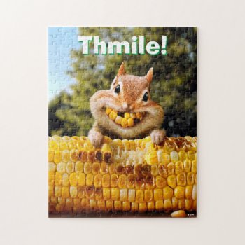 Chipmunk Eating Corn Jigsaw Puzzle by AvantiPress at Zazzle