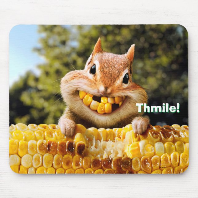 Chipmunk Eating Corn Mouse Pad (Front)