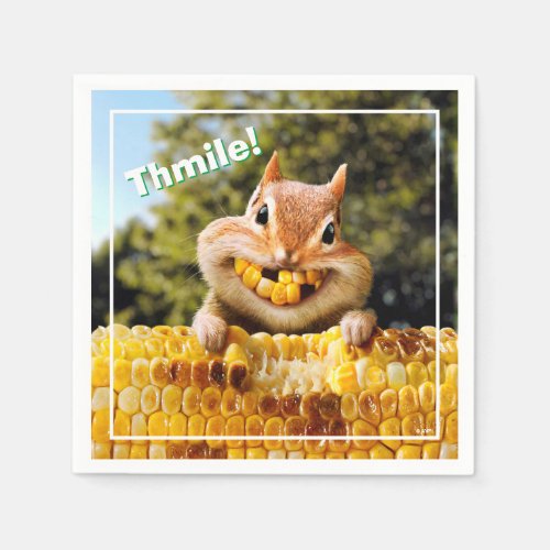 Chipmunk Eating Corn Napkins