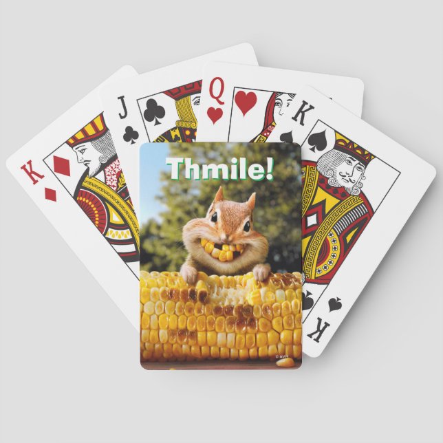 Chipmunk Eating Corn Poker Cards (Back)