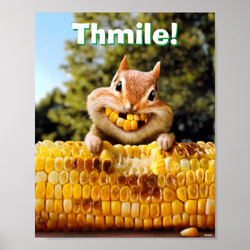 Chipmunk Eating Corn Poster
