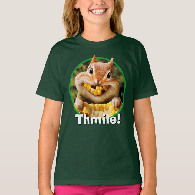 Chipmunk Eating Corn T-Shirt (Front)