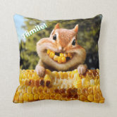 Chipmunk Stuffing His Face Throw Pillow