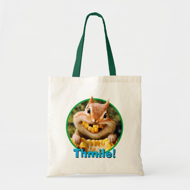 Chipmunk Eating Corn Tote Bag (Front)