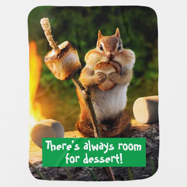 Chipmunk Eating Marshmallow Baby Blanket (Front)