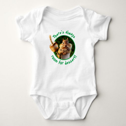 Chipmunk Eating Marshmallow Baby Bodysuit