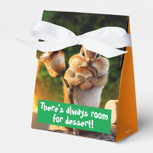 Chipmunk Eating Marshmallow Favor Boxes (Front Side)