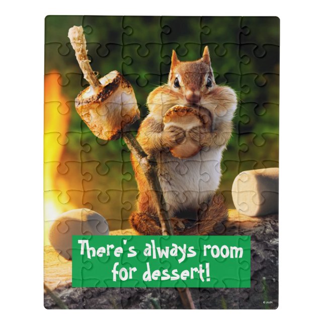 Chipmunk Eating Marshmallow Jigsaw Puzzle (Puzzle Vertical)