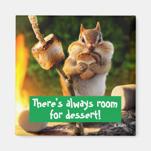 Chipmunk Eating Marshmallow Magnet
