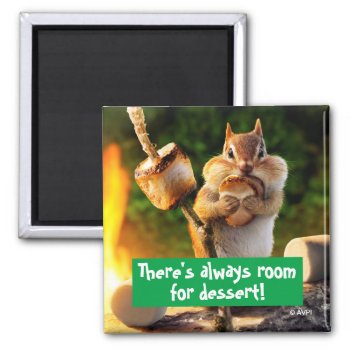 Chipmunk Eating Marshmallow Magnet by AvantiPress at Zazzle