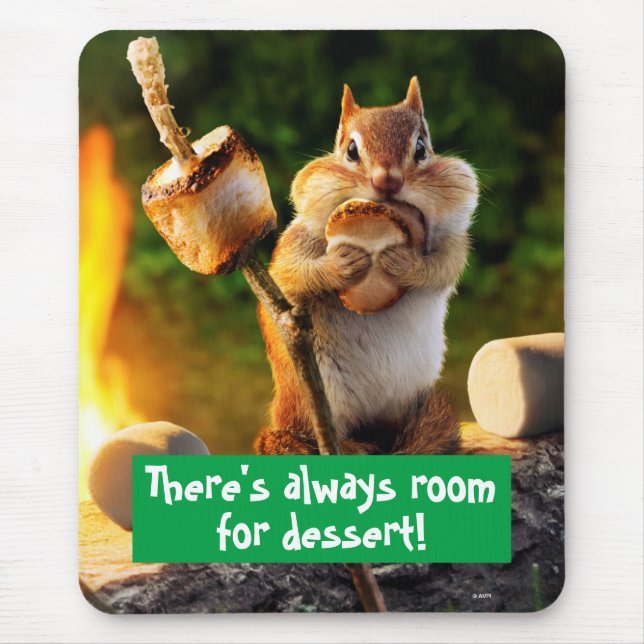 Chipmunk Eating Marshmallow Mouse Pad (Front)