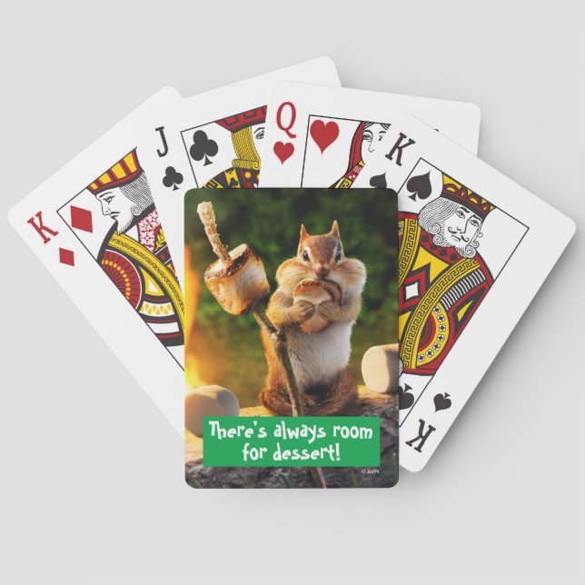 Chipmunk Eating Marshmallow Poker Cards (Back)