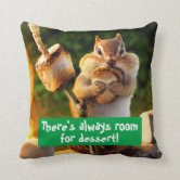 Chipmunk Stuffing His Face Throw Pillow