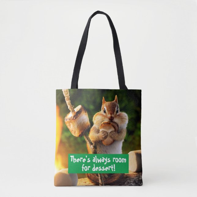 Chipmunk Eating Marshmallow Tote Bag (Front)