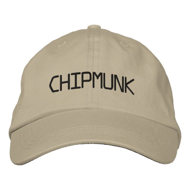 CHIPMUNK EMBROIDERED BASEBALL HAT (Front)