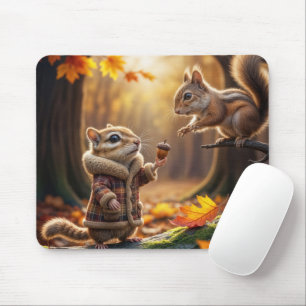 Chipmunk Encounter In an Autumn Woods Mouse Pad