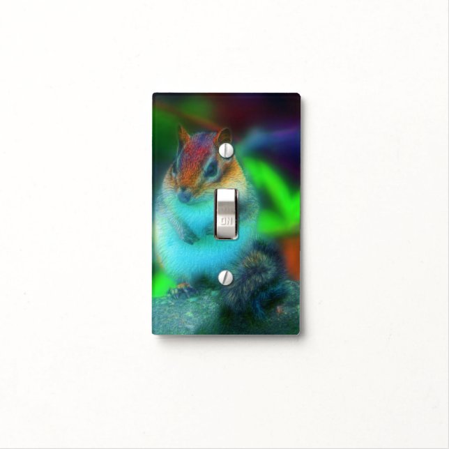 Chipmunk Fantasy Animal Art Light Switch Cover (In Situ)