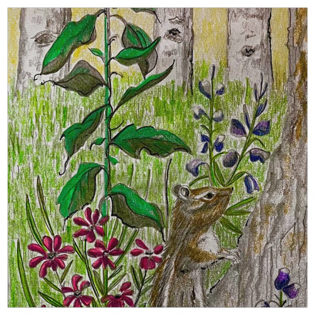 Chipmunk Forest Fabric (Swatch)