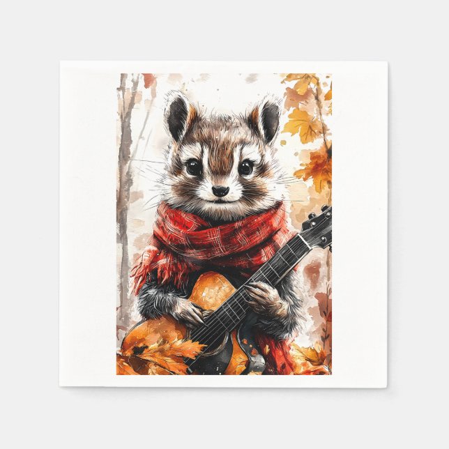 Chipmunk Guitar Melody Napkins (Front)