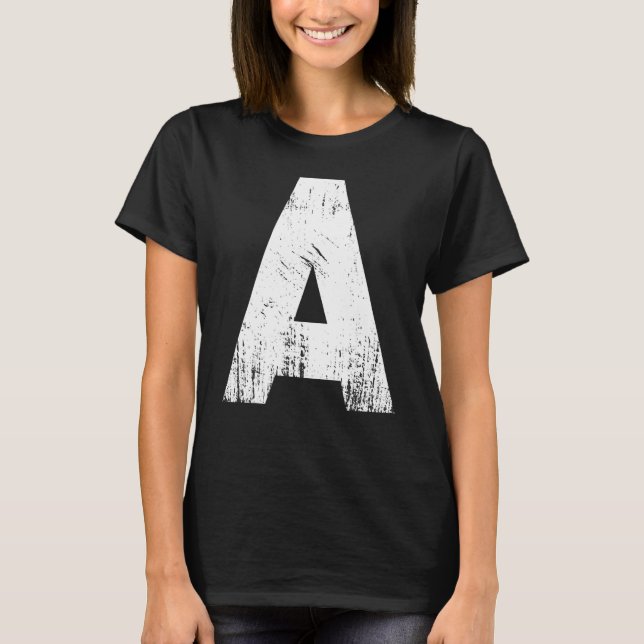 Chipmunk Halloween Carnival Costume Letter A Red V T-Shirt (Front)