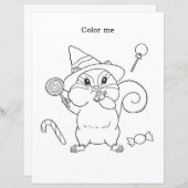 Chipmunk Halloween Coloring Pages & Maze Sheet (Front/Back)