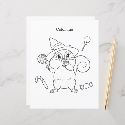 Chipmunk Halloween Coloring Pages  Maze Sheet