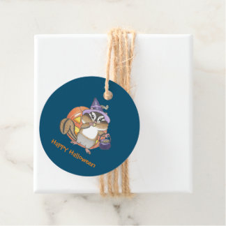Chipmunk Halloween favor tags