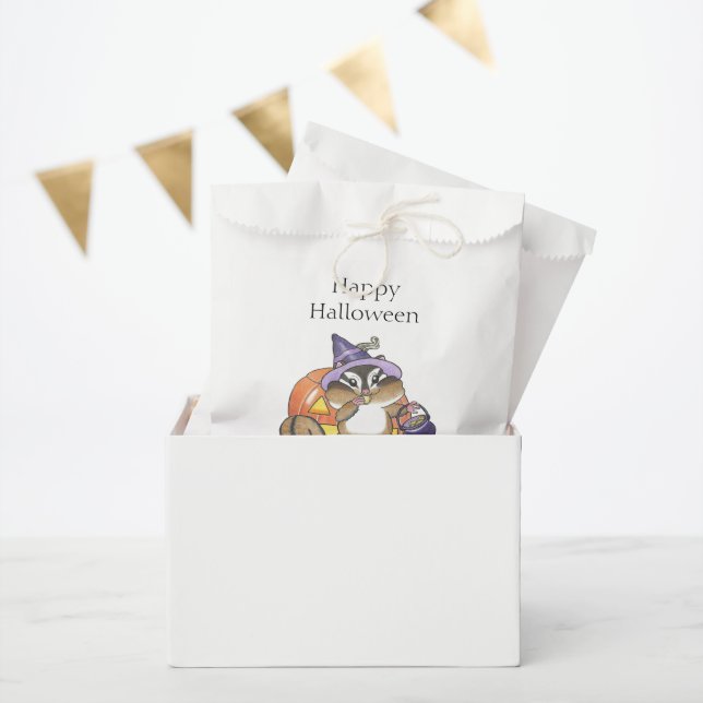 Chipmunk Halloween Trick or Treat  Favor Bag (Party)