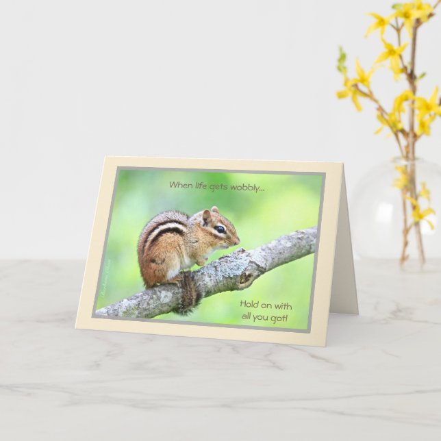 Chipmunk: Hold on with all you got Card (Yellow Flower)