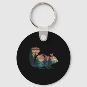 Chipmunk Hunting Hiking Outdoor Camping Forest Men Keychain